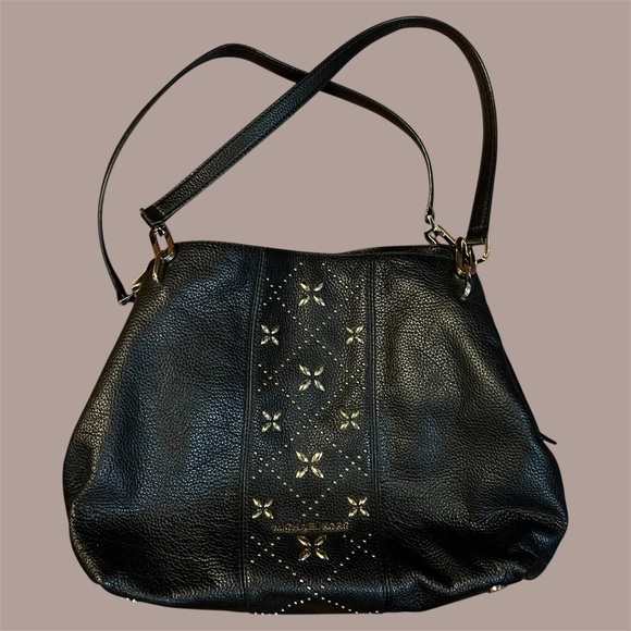 Michael Kors Black Shoulder Bag with Gold Accents - Picture 1 of 5